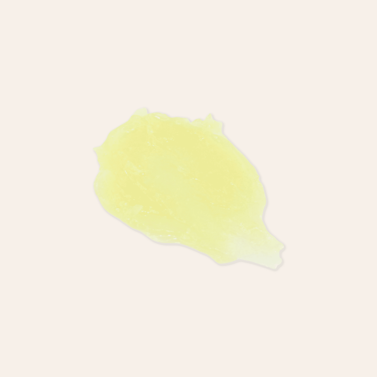 A yellow cosmetic swatch of Felin Lune Apothecary's Lavendula Salve.